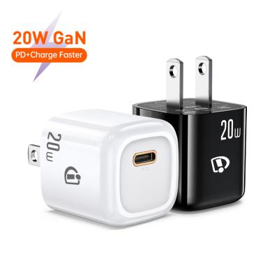 China Mini Size Like Finger Stretching USB C Mini Charger 18W 20W PD Wall Adapter For New Iphone 20W PD For Iphone 12 Super Charger for sale