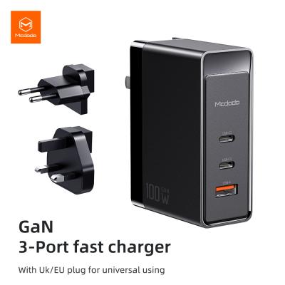 China 100W LAPTOP Usb C Mini Charger 3 in 1 Fast Charging Type C Charger 30W 65W Usb Adapter 100W Gan Charger PD Laptop Multi Charger for sale