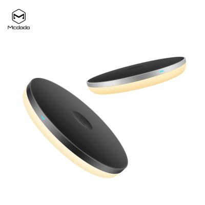 China With LED Mcdodo 2021 QI Certified Round 7.5W/10W Wireless Charger With LED Light for sale