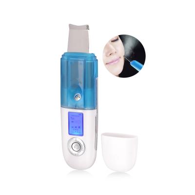 China Portable DEEP CLEANING 2 in 1 Ultrasonic Dead Facial Scrubber Face Skin Cleansing Machine with Nano Sprayer for sale