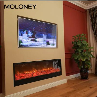 China Real Log Flame Moloney Effect Modern Artificial Wall Mounted Electric Fireplace Insert Indoor Remote Control for sale