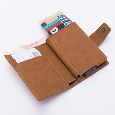 China RFID Leather Foil Noise Up Rfid Blocker Blocking Card Foil Noise Up Wallet Case Leather Men for sale