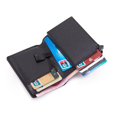 China rfid blocking protect rfid slim from theft men women anti blocking card holder wallet leather color for sale