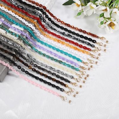 China Fashiontable 2021 hot sale in stock multicolor acrylic eyeglass chains tie up holder for sale