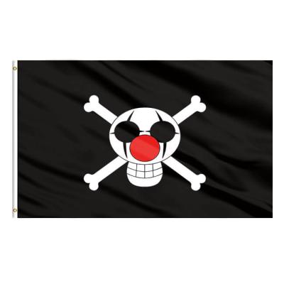 China Strong Custom Color Stability Polyester Flag Pirate Flag 3x5FT Double Sided Printing for sale