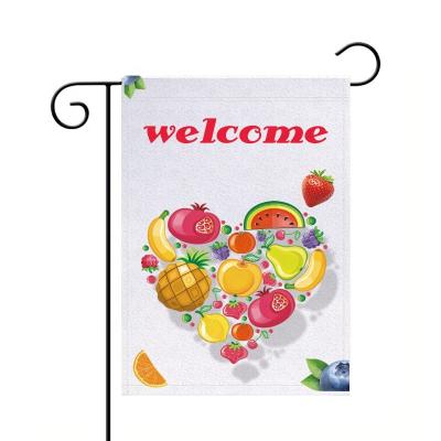 China High quality health care institutes fruit pattern home to garden decoration outdoor flag double sided flag for sale