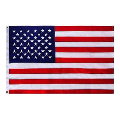 China Health Care Institute Factory Spot Embroidery Flag Outdoor 3*5FT Copper Buckle Thickened American Flag for sale