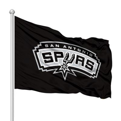 China NBA Strong Custom Flag San Antonio Spurs Polyester Cloth Flag Basketball Team Stability Color Banner for sale