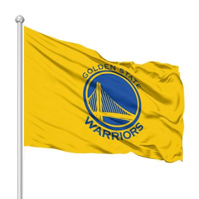 China Direct Supply High Quality Strong Color Stability Digital Printing Polyester Material Golden State Warriors Team Flag Basketball for sale