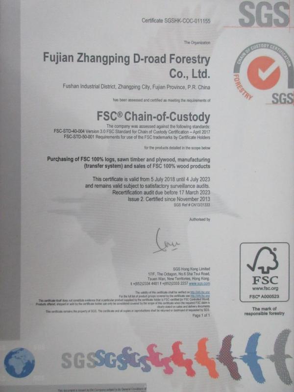 FSC - Fujian Zhangping D-Road Forestry Co., Ltd.