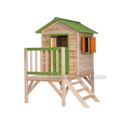 China Factory Direct Custom Classic Wooden Cubby Wooden Kids House Easily Assembled Wooden Children's Playhouse With Upstairs for sale