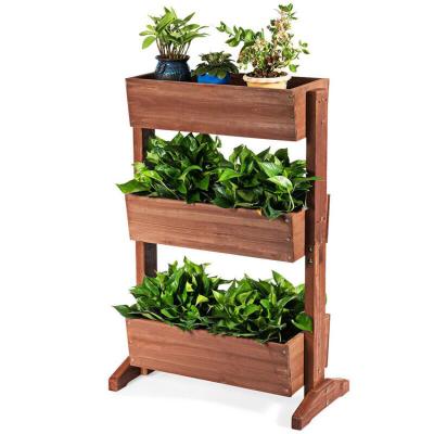 China New Design DIY Modern Heavy Duty Tall Wooden Vegetable Garden Planter Box Kit For Backyard for sale