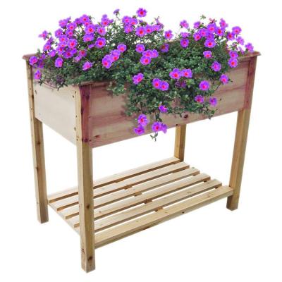 China Modern Custom Made Raised Raised Outdoor Vegetable Flower Garden DIY Planter Box Wooden Plants Pot for sale