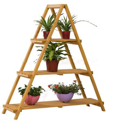 China Custom Outdoor Solid Wood Planter Flower Potted Plant Garden Raised Bed Planter Box Eco-Friendly With Shelf for sale