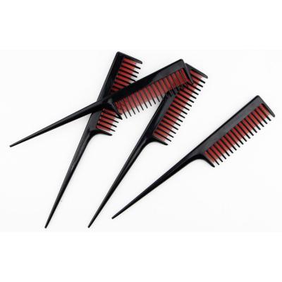 China Fashionable appearance two color comb professional black red home and salon add volume comb duck rat tail lifting teasing comb for sale