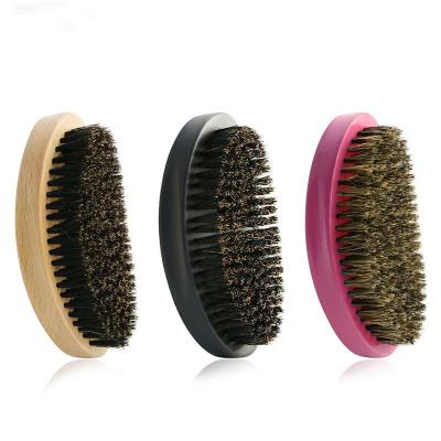 China High Quality Durable Round Beard Hair Wave Brush Mister Boar Hair Gentleman Mustache Hairdresser Cleaning Tool Wood for sale