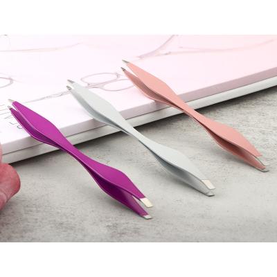 China High Quality Professional Stainless Steel+PVC Factory Stainless Eyebrow Tweezers for sale