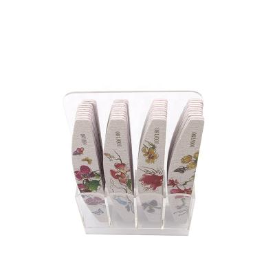 China File Nail Private Label EVA+PS+With A Floral Circle Logo Semi Single Sided Printed Nail Manicure Polish Tool for sale