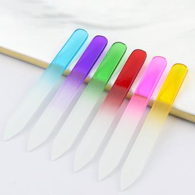 China Latest Colored Glass Fashion Customized New Mini Glass Nail File Custom Logo Glass Nail File for sale