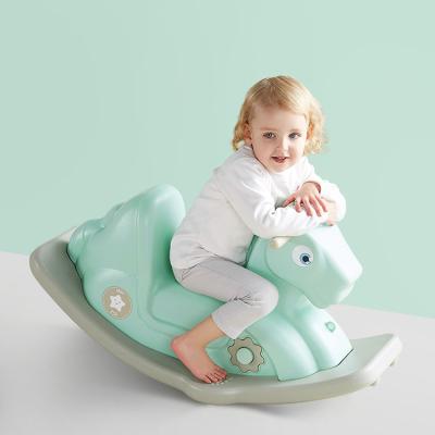 China Baby Safe Toy Multifunctional Slide Rocking Horse Indoor Plastic Kindergarten Cartoon for sale