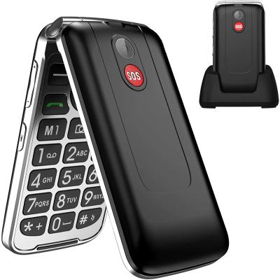 China Dual SIM Card F31 2.8inch Dual Sim Big Button 4G Flip Phone Elderly Phone with Charging Dock for sale