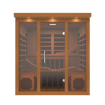 China Computer Control Panel Factory Direct Sale Infrared Sauna Room Computer Control Household Solid Wood Steam Sauna Room for sale