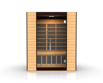 China Canadian fashionable spa wooden room sauna computer control panel hemlock sauna therapy cabin far infrared for sale