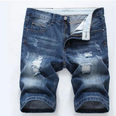 China Ripped Straight Shorts Jean Hole Male Summer Denim Breathable Men's Short Jeans Retro Shorts Jeans Plus Size 28-42 for sale