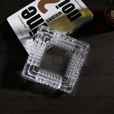 China Wholesale White Eco-friendly Crystal Round Square Ashtray Home Desktop Ashtray Candle Holder for sale