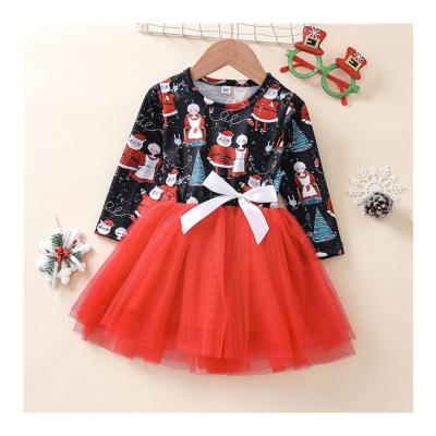 China Wholesale Autumn New Design Cute Baby Girls Christmas Casual Dress for sale