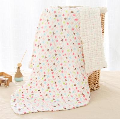 China 100% Cotton Anti-Static Breathable Weave Solid Newborn Baby Muslin 6 Layers Wrap Blanket for sale