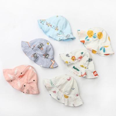 China 2020 Breathable Unisex Newborn Kids Cover Up 100% Gauze Cotton Girl Boy Baby Summer Sun Hat for sale