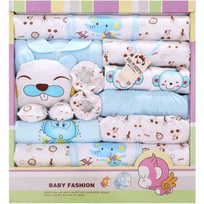 China Factory Supply Fashion Cartoon Solid Color Cotton Breathable Clothing Box Newborn Baby Gift Sets for sale