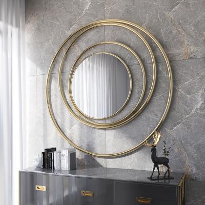 China Contemporary Irregular Circular Mirror Decoration Wall Living Room Sun Shape Wall Mirror Decor Christmas Luxury Space for sale