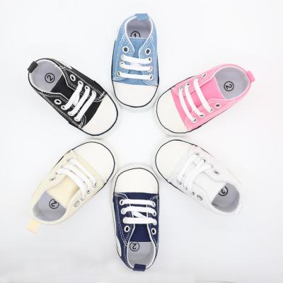 China Wholesale Soft-Soled Wholesale High Quality Soft-Soled Girls Shoes Toddler Classic Pure Matching Flat Color Canvas Pre-Walker Toddler Boys Shoes for sale