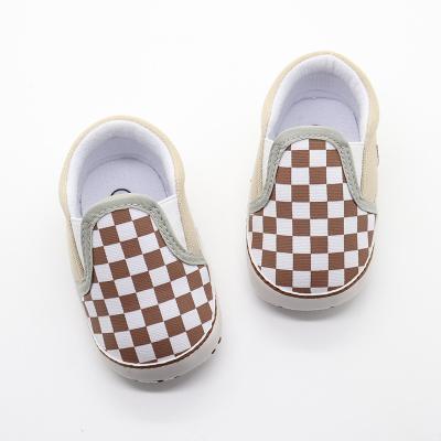 China Flat No Lace Up Classic Toddler Boys Shoes Baby Loafers Canvas Breathable Lattice Casual Sneaker for sale