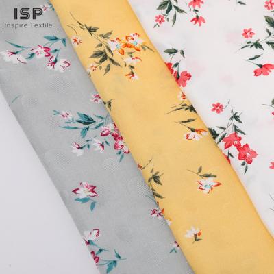 China 140-150cm Sustainable Floral Dress Soft Breathable Jacquard Printed Rayon Fabric for sale