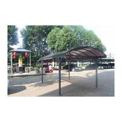 China Aluminum or iron metal panel top gazebo curved steel canopy design patio gazebo furniture set for sale