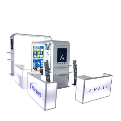 China Exhibition Display Led Lighting Attractive Promotion Counter Table Trade Show Expo Customized Trade Show Booth for sale