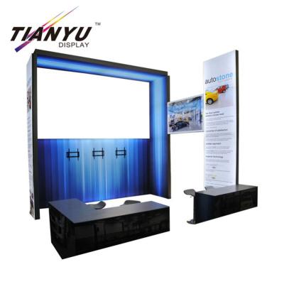 China Aluminum Profile 6063-T5 Portable Tension Fabric Frameless Backlit Wall For Exhibition Stand for sale