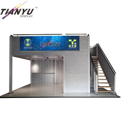 China Advertising SGS certification double tier double deck booth withLED screen for exhibition trade show expo booth for sale