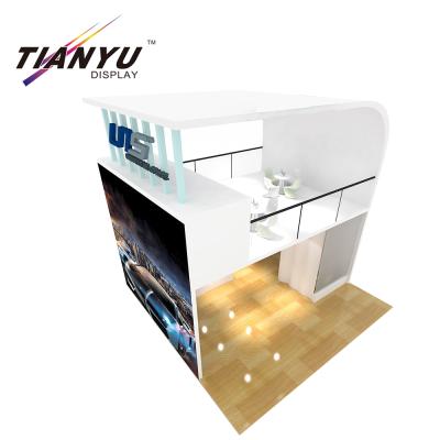 China Advertising Tianyu Tender Aluminum Two Tier Double Deck Exhibition Booth Stand Up Manufacturing Display for sale