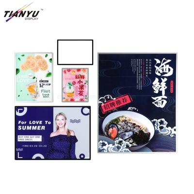 China Shopping mall for mall only 1cm thick milk tea shop supermarket led single-sided thin photo decoration ultra thin light box for sale