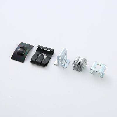 China Custom Metal Shape Metal Tube Spring Clip Metal Auto Parts Fastener Pressure Clip for sale