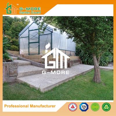 China 406x306x244cm Green Color 10mm Thick Polycarbonate Aluminum Greenhouses for sale