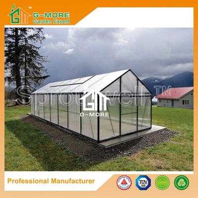 China 806x306x244cm Black Color Extendable Polycarbonate Garden Greenhouse for sale