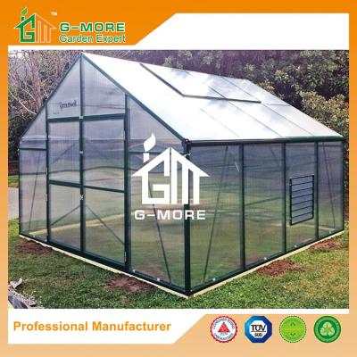 China 406x406x273cm Green Color Durable 15 Years Warranty Aluminum Growhouse for sale