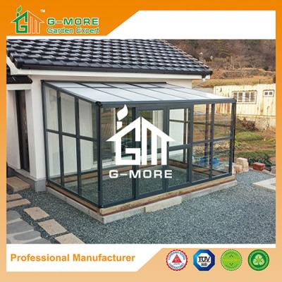 China 242 X 315 X 237CM  Dark Grey Color 8mm Thick Polycarbonate Aluminum Sunroom for sale