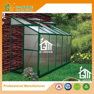 China 10'x4'x6.7'FT Green Color Single Door Wall Lean-To Series Garden Greenhouse for sale