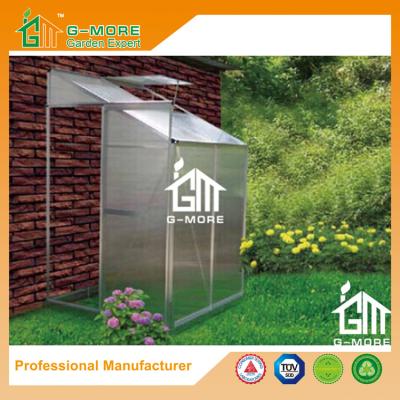 China 4'x4'x6.7'FT Silver Color Single Door Wall Lean-To Series Garden Greenhouse for sale